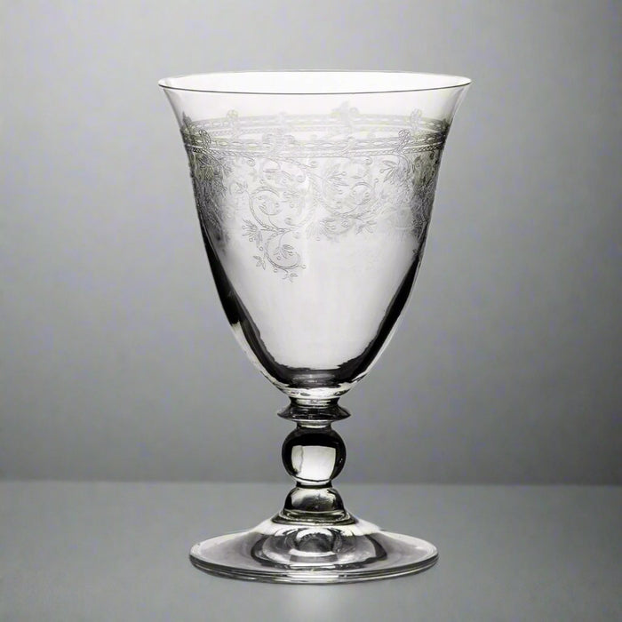 Ornate Etched Water Glass	