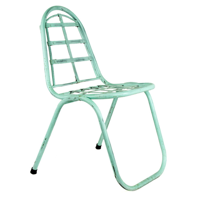 Green Vintage Iron Chair with Assorted Vintage Cushion