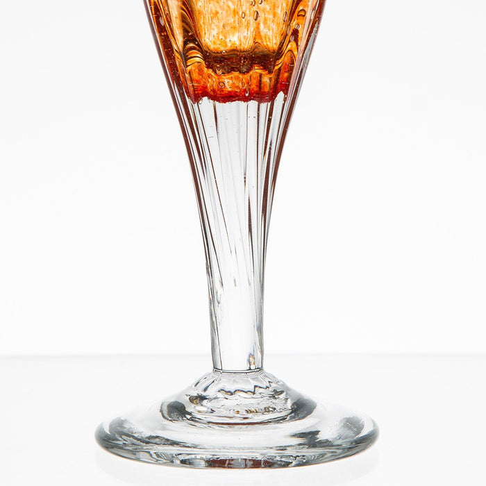 Hand Blown Orange Champagne Flute