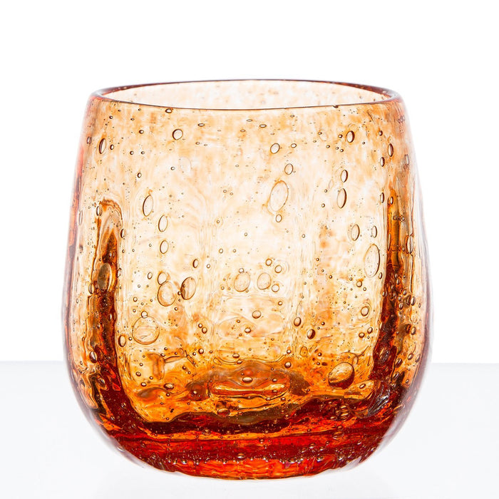 Hand Blown Orange Sangria Goblet
