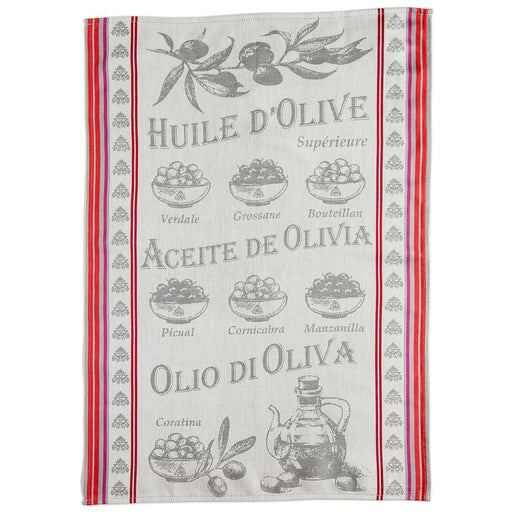 Olive Green Cotton French Jacquard Dish Towel - I Dream of France