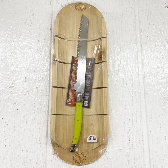Lime Green Bread Knife with Board