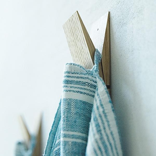 Marine Blue Multi Striped Linen Hand Towel — Maison Midi
