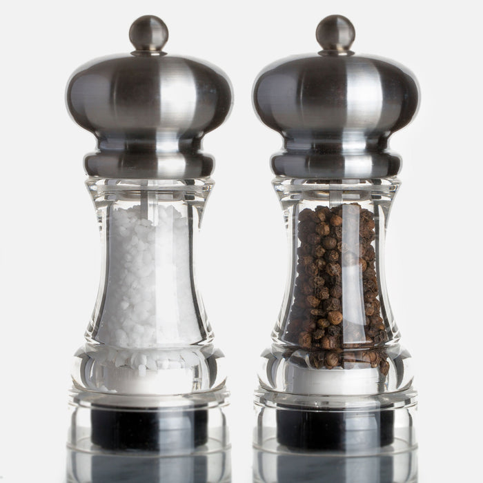 Marlux Acrylic Pepper Mill with Matte Stainless Steel Top (with peppercorns)