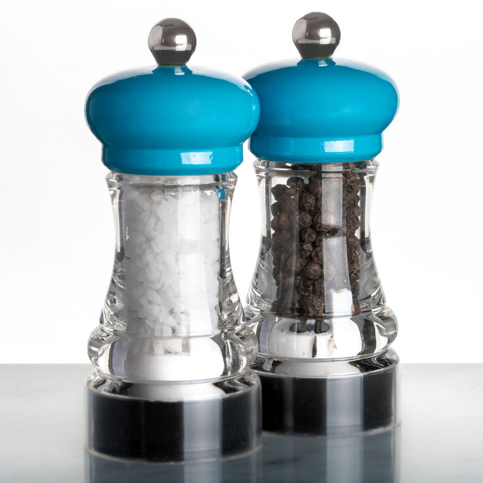 Marlux Turquoise Pepper Grinder with Lacquered Beech Wood Top (with pepper)