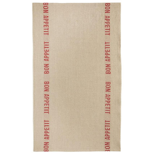 Natural and Red ‘Bon Appetit’ Linen Tea Towel