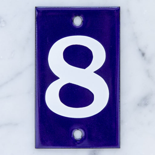 Number Eight Enamel Address Plaque