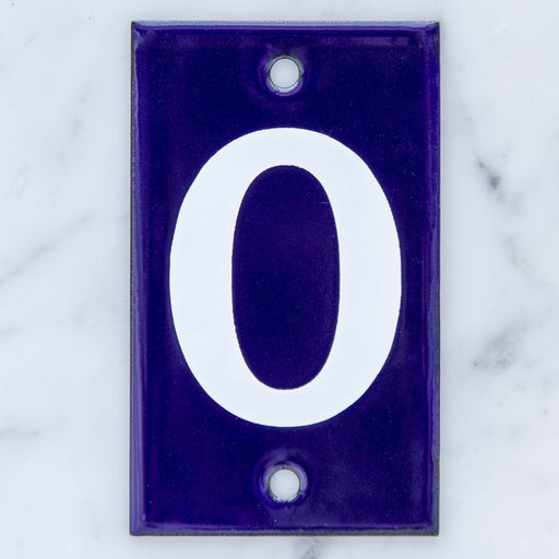 Number Zero Enamel Address Plaque
