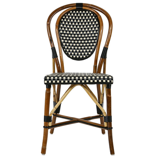 Black & Cream Mediterranean Bistro Chair (E)