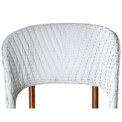 White Mediterranean Bistro Wrap Back Chair (L)