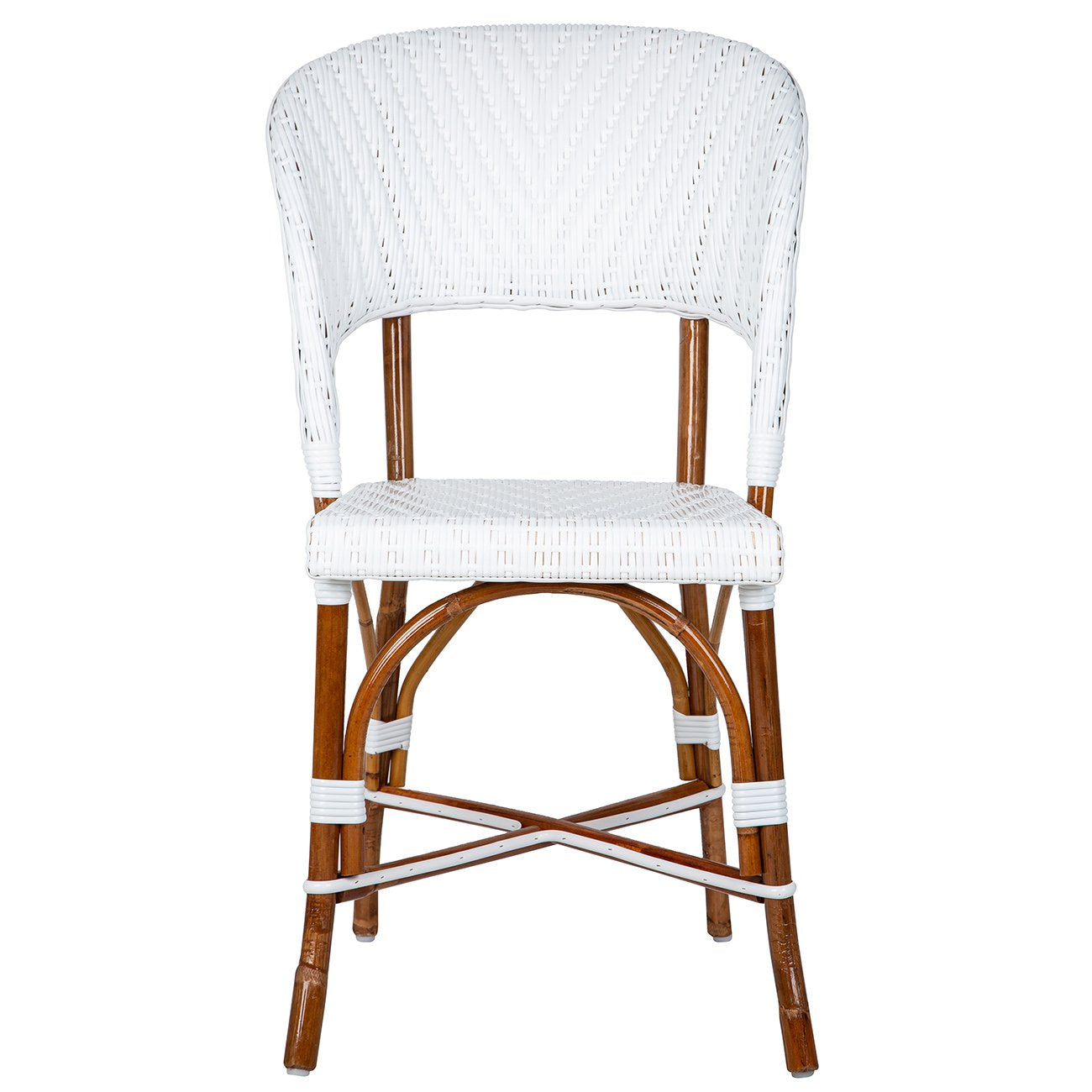 White Mediterranean Bistro Wrap Back Chair (L)