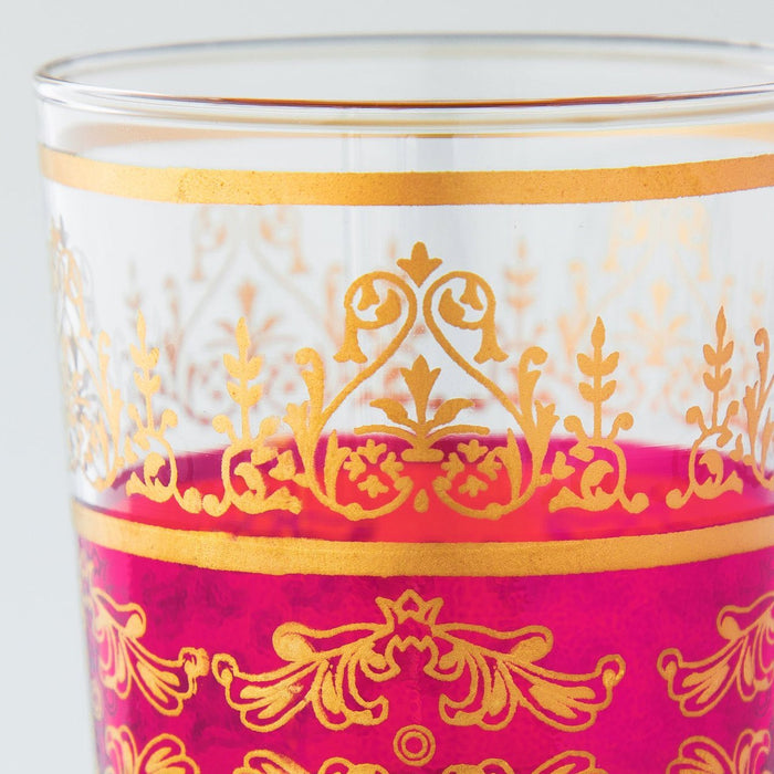 Pink and Gold Motif Moroccan Tea Glass