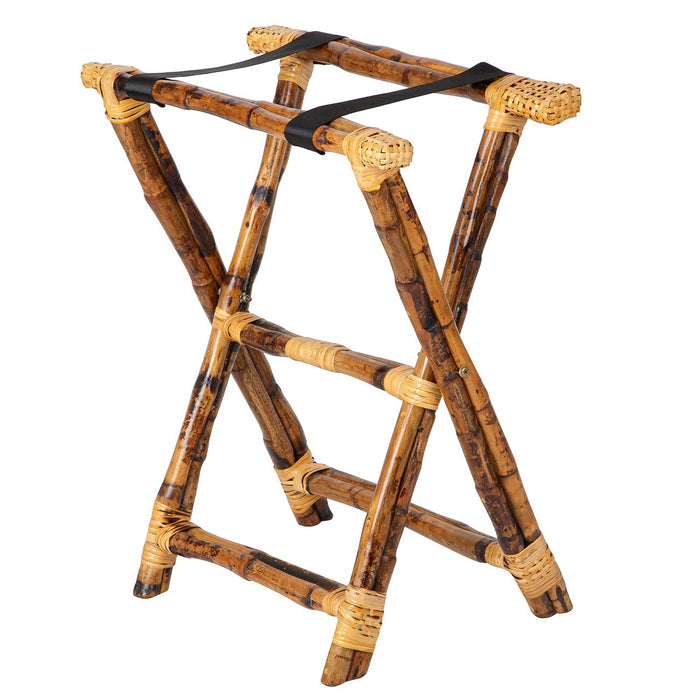 Tortoise Rattan Bamboo Luggage Stand