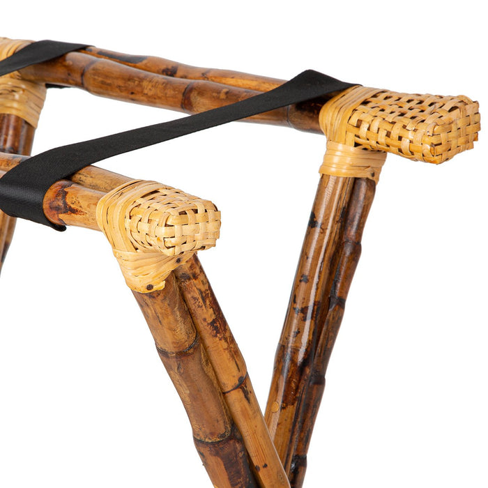 Tortoise Rattan Bamboo Luggage Stand