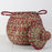 Red Linen African Basket Bell Jar With Lid (16"h)
