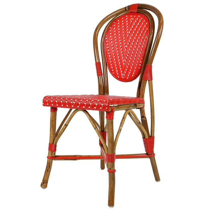 Red & White Mediterranean Bistro Chair (L)