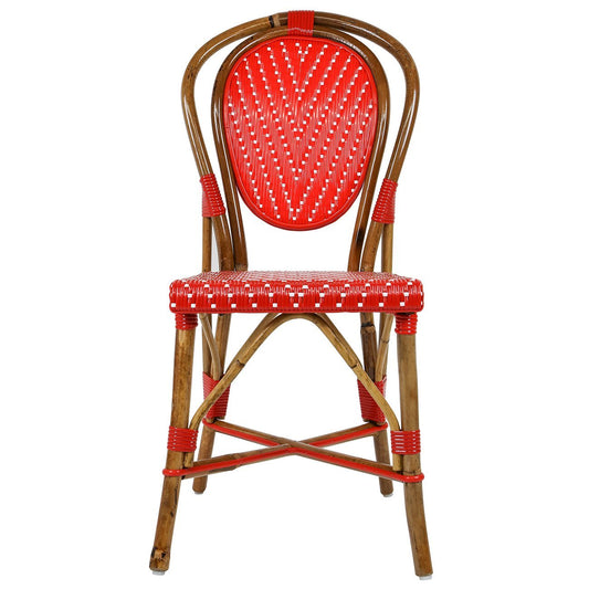 Red & White Mediterranean Bistro Chair (L)