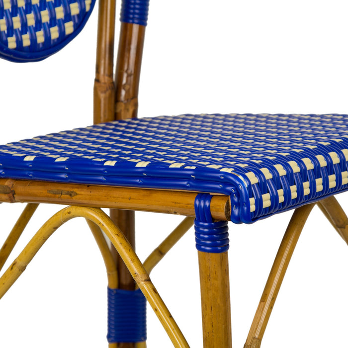 Royal Blue & Cream Mediterranean Bistro Chair (E)