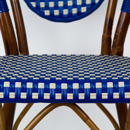 Royal Blue & Cream Mediterranean Bistro Chair (E)