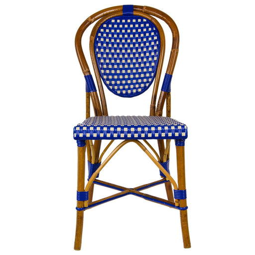 Royal Blue & Cream Mediterranean Bistro Chair (E)