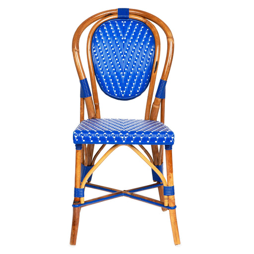 Royal Blue and White Mediterranean Bistro Chair (L)