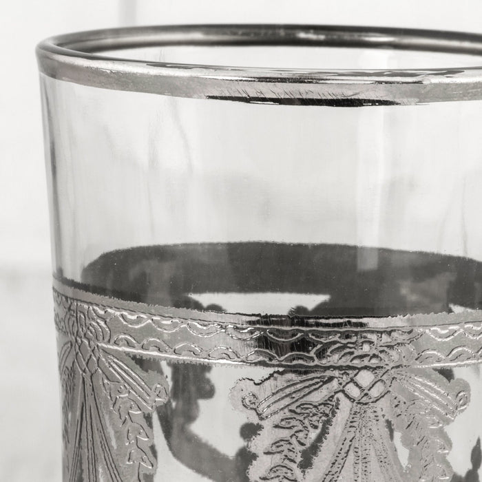 Silver Motif Moroccan Tea Glass