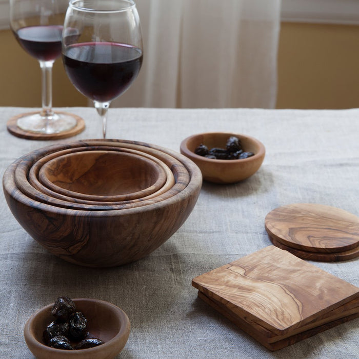 Teak Wood Round Coasters (Set Of 4)