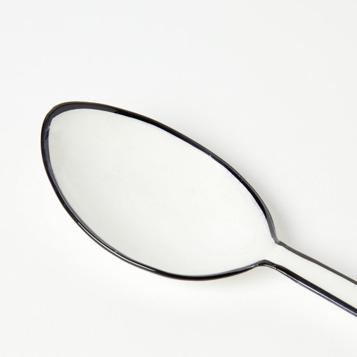 White Enamel Mixing Spoon