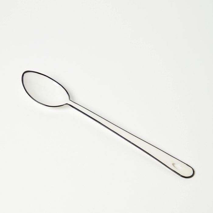 White Enamel Mixing Spoon