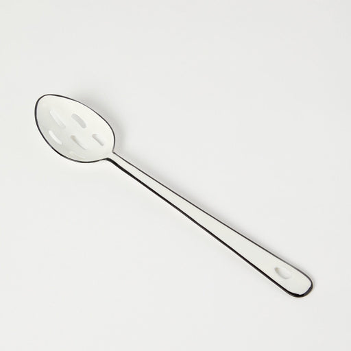 White Enamel Slotted Spoon
