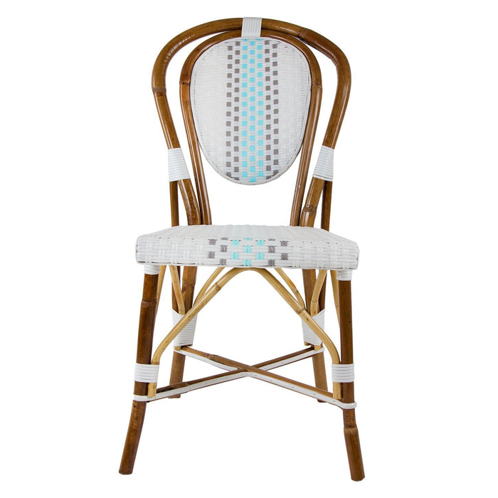 White, Grey & Azzure Mediterranean Bistro Chair (SBC)