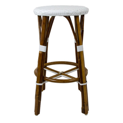 White Mediterranean Bistro Bar Stool (29" h) (E)