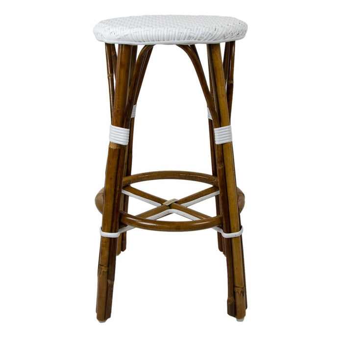 White Mediterranean Bistro Bar Stool (29" h) (E)