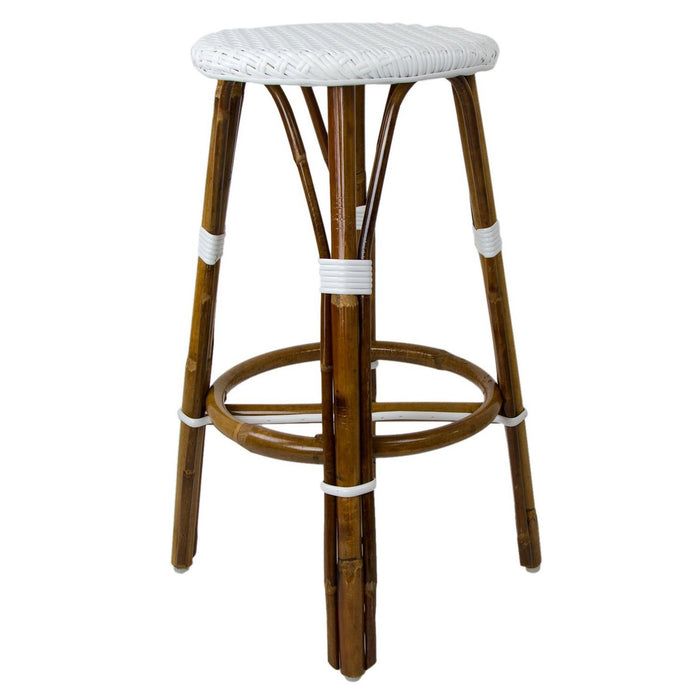 White Mediterranean Bistro Bar Stool (29" h) (E)