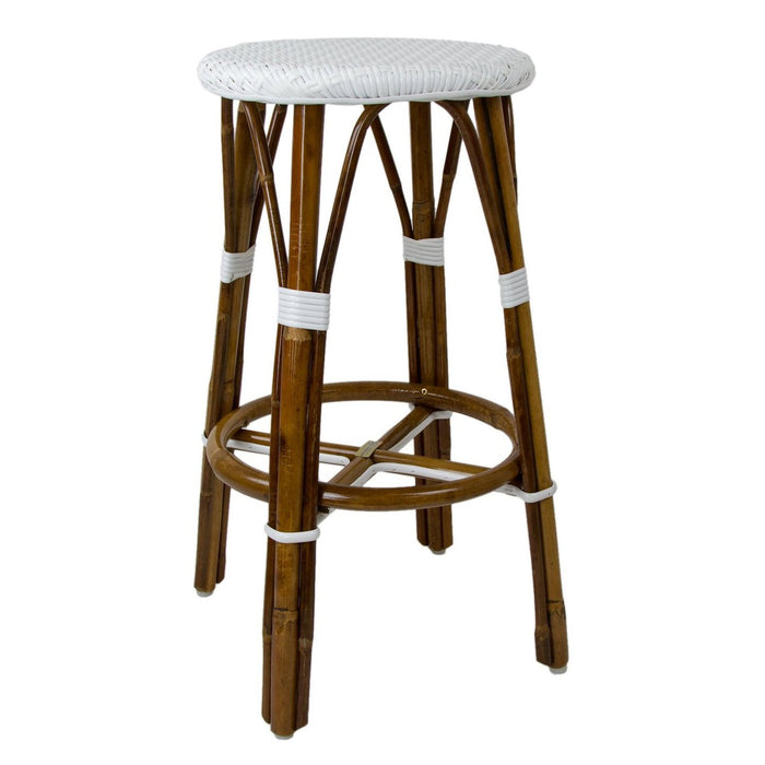 White Mediterranean Bistro Bar Stool (29" h) (E)