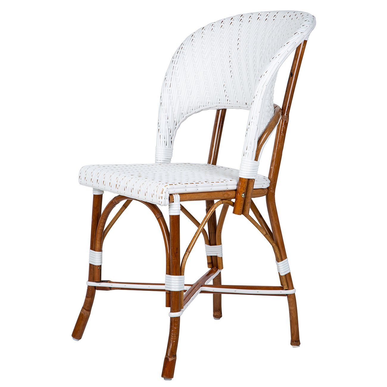 White Mediterranean Bistro Wrap Back Chair (L) - Maison Midi