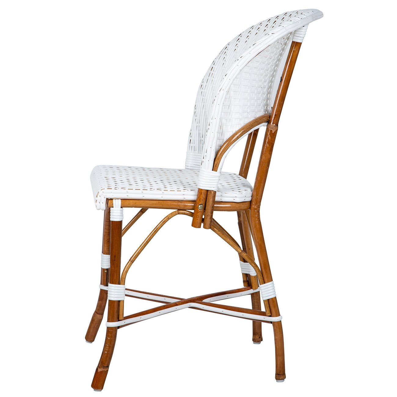 White Mediterranean Bistro Wrap Back Chair (L) - Maison Midi