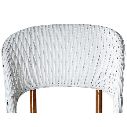 White Mediterranean Bistro Wrap Back Chair (L) - Maison Midi