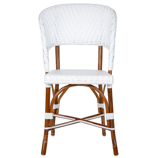 White Mediterranean Bistro Wrap Back Chair (L) - Maison Midi