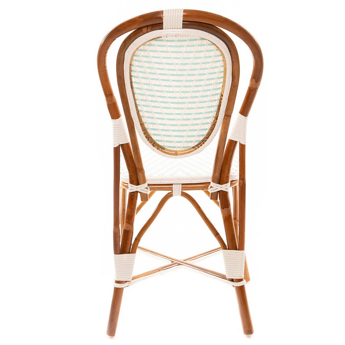 White and Azure Mediterranean Bistro Chair (L)