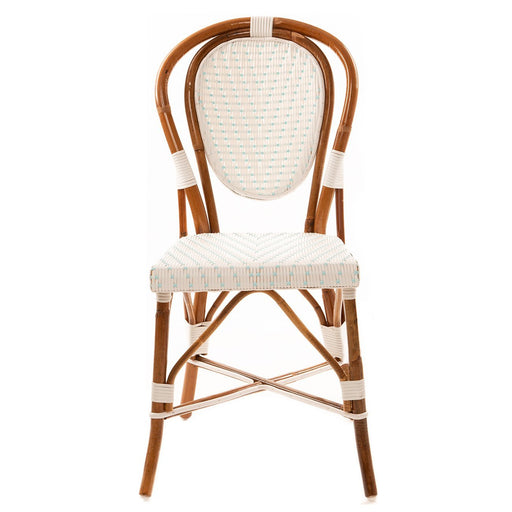 White and Azure Mediterranean Bistro Chair (L)
