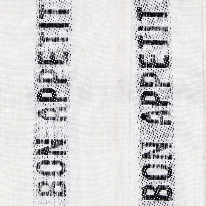 White and Black ‘Bon Appetit’ Linen Tea Towel