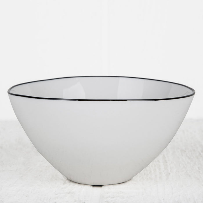 White and Black Ceramic Cereal Bowl
