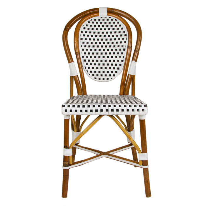 White and Black Mediterranean Bistro Chair E Maison Midi