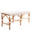 White and Blue Mediterranean Armless Bistro Bench 42"