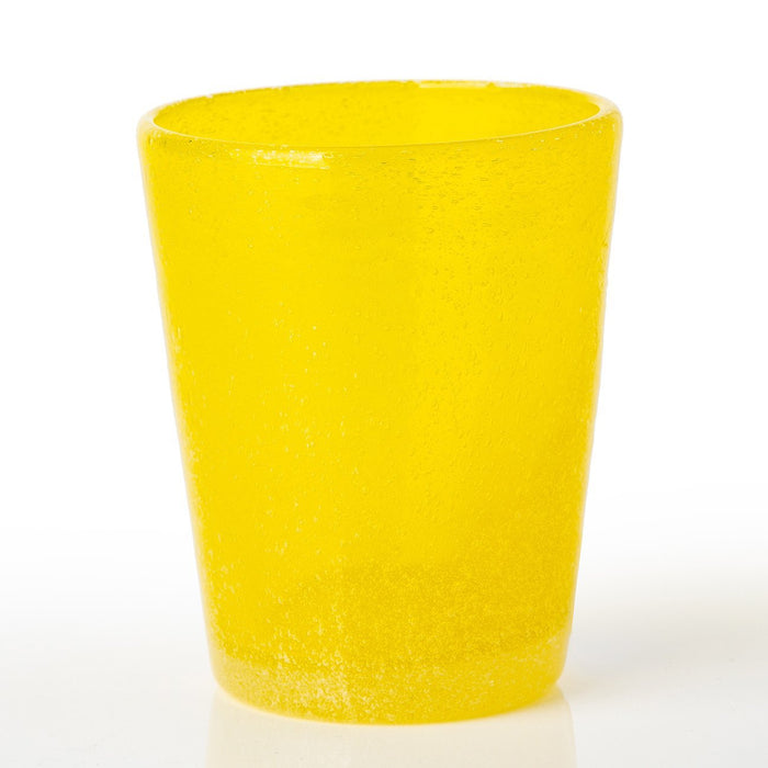 Yellow Handmade Memento Matera Glass Tumbler (Translucent)