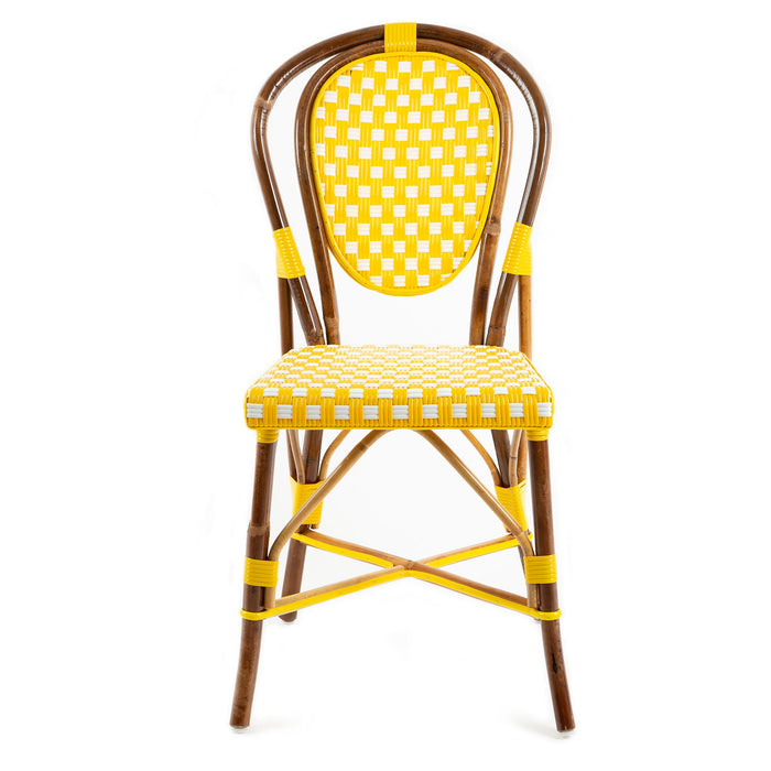 Yellow and White Mediterranean Bistro Chair (B)