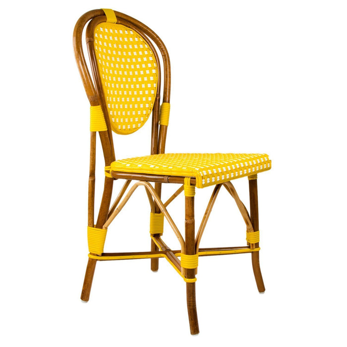 Yellow & White Mediterranean Bistro Chair (B)