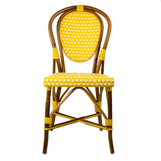 Yellow & White Mediterranean Bistro Chair (B)