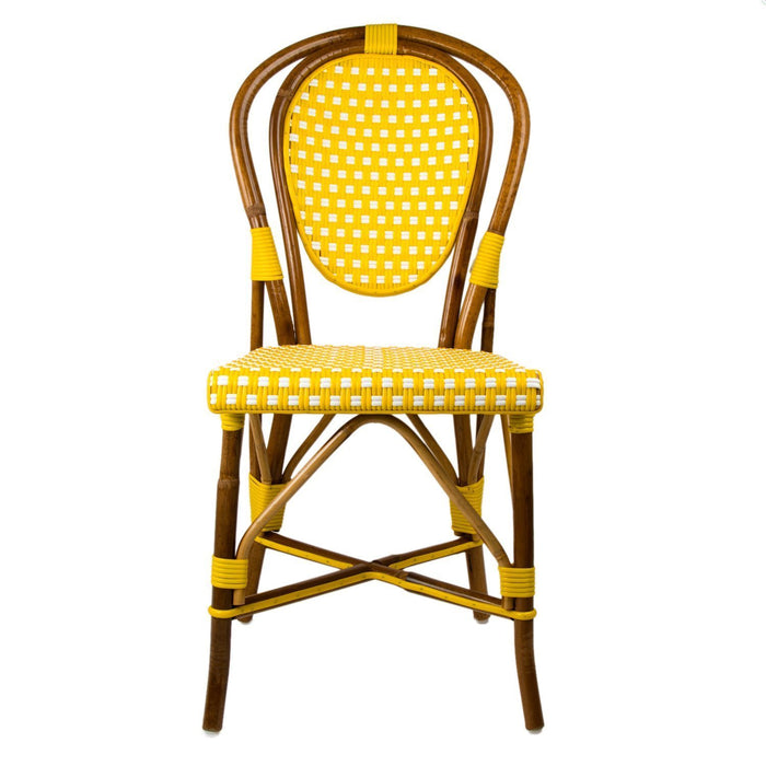 Yellow & White Mediterranean Bistro Chair (B)